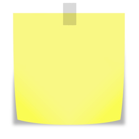 yellow paper note on white backgroundの写真素材
