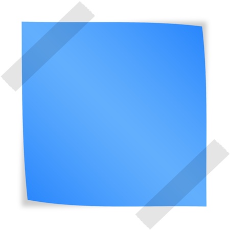 blue paper note on white backgroundの写真素材