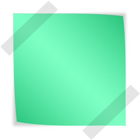 green paper note on white backgroundの写真素材