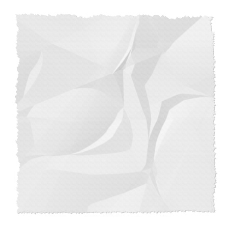 wrinkled and torn paper on white background textureの写真素材