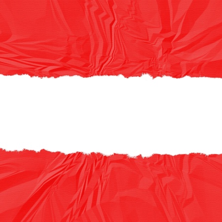 Hole in the red paper with torn sides paper textureの写真素材