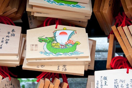 Dragon wooden prayer tabletsのeditorial素材