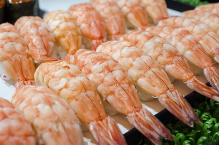 close up Shrimp on sushiの写真素材