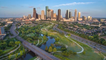 Houston Skyline during late afternoon looking eastのeditorial素材