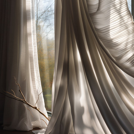 Curtain in the interior of the room. 3d render.の素材