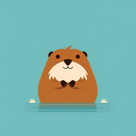 Cute hamster vector illustration in flat style. Cute beaver.の素材
