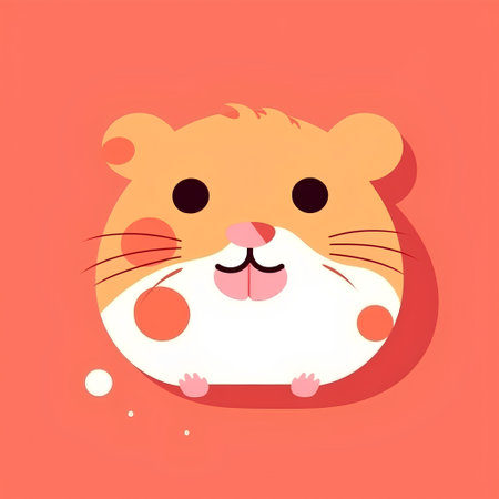 Cute hamster vector illustration. Cute cartoon hamster.の素材