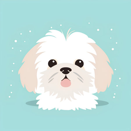 Cute Shih Tzu dog. Vector illustration in flat styleの素材