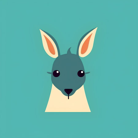 Rabbit head flat icon. Vector illustration, eps 10.の素材