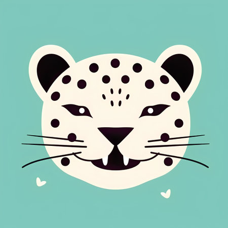 Cute hand drawn vector illustration of a leopard in a flat style.の素材