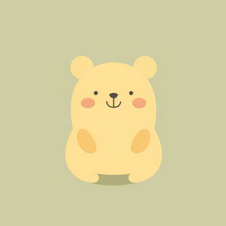 Cute bear vector illustration in flat style. Cute cartoon character.の素材
