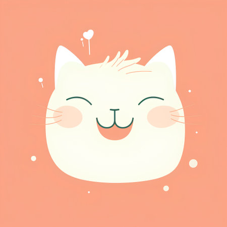 Cute cat face. Vector illustration in flat style. Cartoon character.の素材