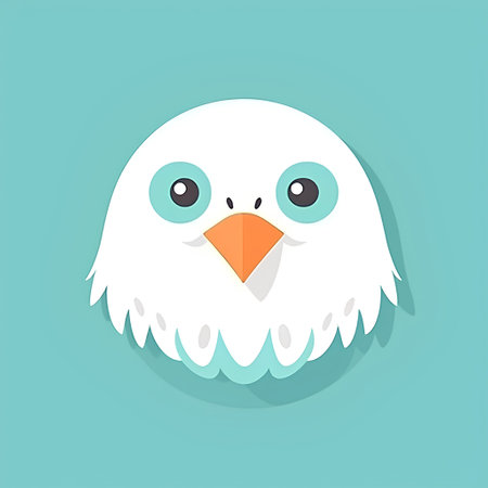 cute owl icon on blue background. vector illustration. eps 10の素材