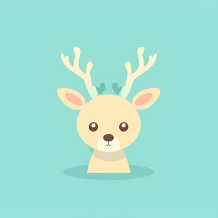 Cute reindeer. Vector illustration in flat design style.の素材