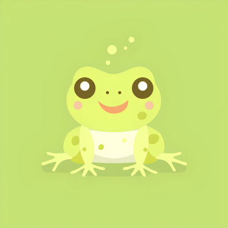 Frog. Cute cartoon character. Colorful flat vector illustrationの素材