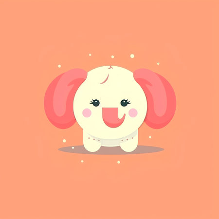 Cute cartoon elephant character. Vector illustration in a flat style.の素材