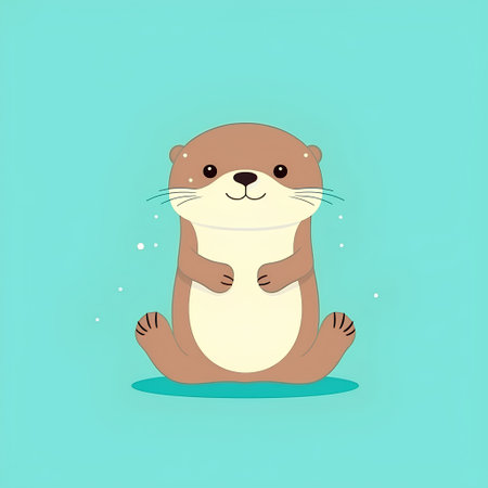 Cute otter vector illustration. Cute cartoon otter.の素材