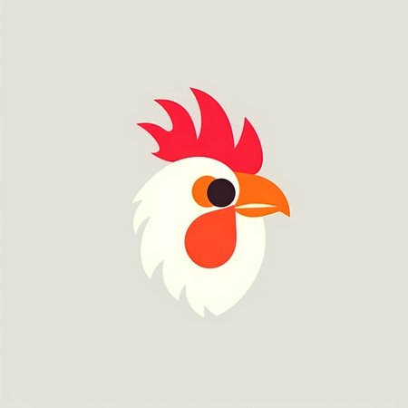 Rooster head vector icon. Cute rooster head symbol.の素材