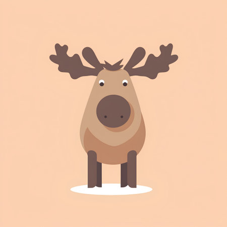 Reindeer. Cute cartoon character. Vector illustration in flat styleの素材