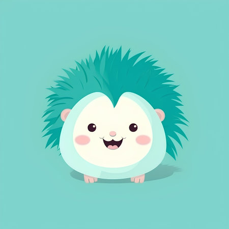 Cute hedgehog cartoon character. Vector illustration in cartoon style.の素材