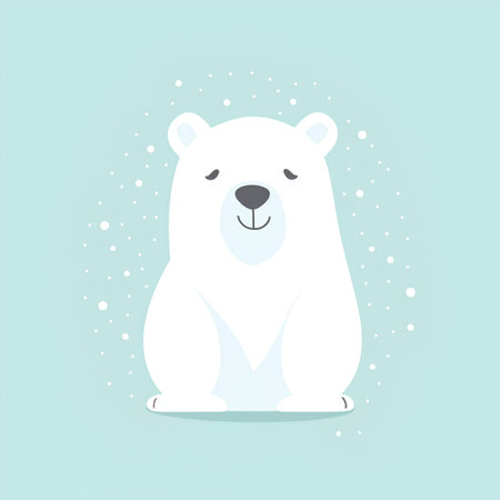 Polar bear. Cute cartoon character. Flat design. Vector illustrationの素材