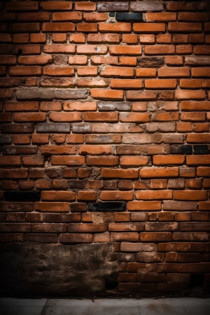 Old grunge brick wall texture background with vignetted cornersの素材