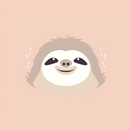 Cute cartoon sloth. Vector illustration in a flat style.の素材