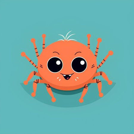 Cute cartoon crab character. Vector illustration in a flat style.の素材