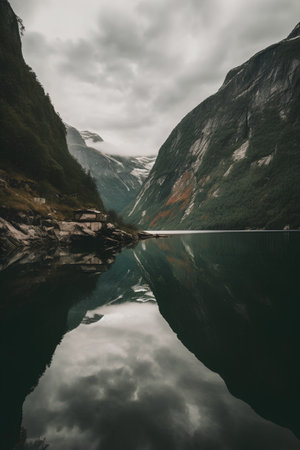 Beautiful fjord landscape in Norway, Scandinavia, Europe.の素材