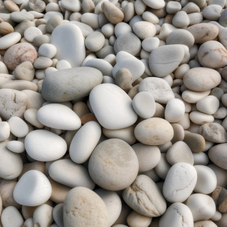 White pebbles background. White pebble background texture.の素材