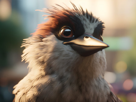 Portrait of a bird in the park. Close-up.の素材