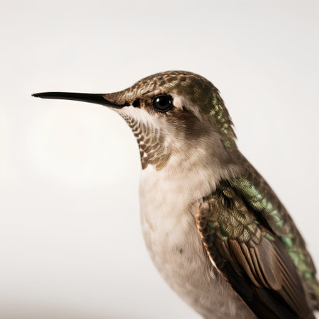 Closeup portrait of a female Ruby-throated Hummingbirdの素材