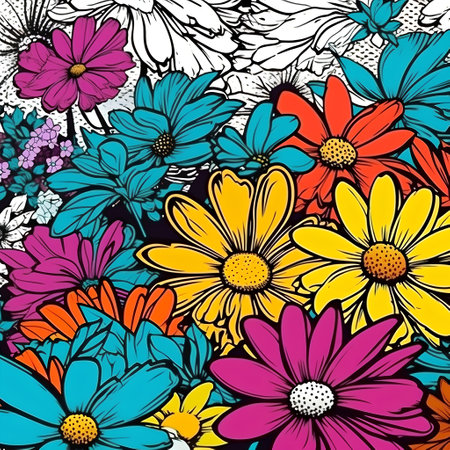 Seamless floral pattern with flowers. Vector illustration. EPS 10の素材