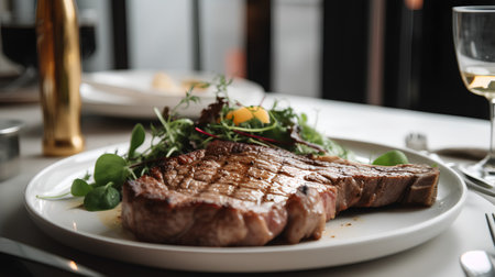 Grilled beef steak with arugula and parmesan cheeseの素材