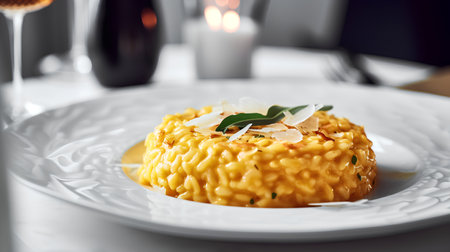 Delicious risotto with parmesan cheese, close-upの素材