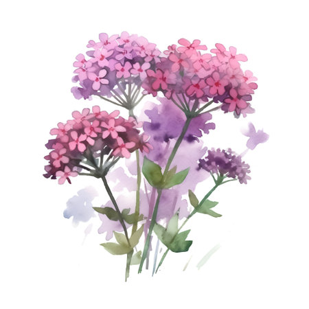 Watercolor bouquet of hydrangea flowers. Hand drawn illustration.の素材