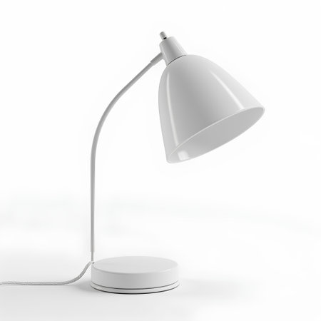Table lamp isolated on a white background. 3d render, 3d illustration.の素材