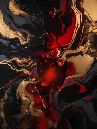 Marble abstract acrylic background. Marbling artwork texture. Agate ripple pattern. Gold powder.の素材