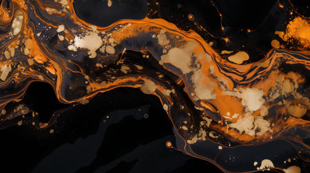 Abstract marbleized effect background. Marbling artwork texture. Agate ripple pattern. Gold powder.の素材