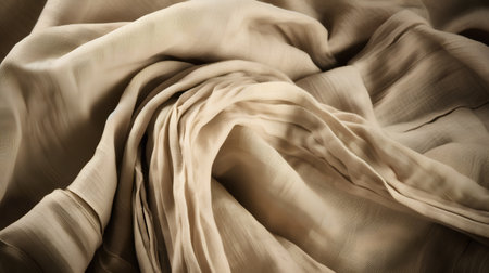 Texture, background, pattern, sensation, cambric - very thin translucent soft mercerized fabric, beigeの素材