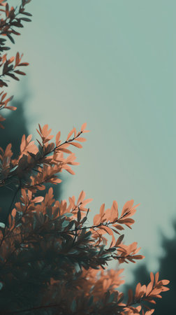 Beautiful nature background with leaves and space for text. Vintage tone.の素材