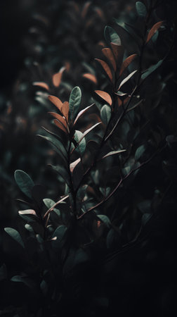 green leaves background in vintage color style - soft focus with vintage film filterの素材