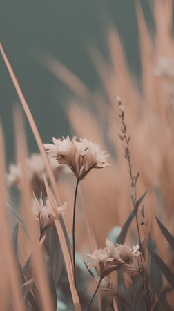 Flower in the garden with filter effect retro vintage style. Abstract nature background.の素材