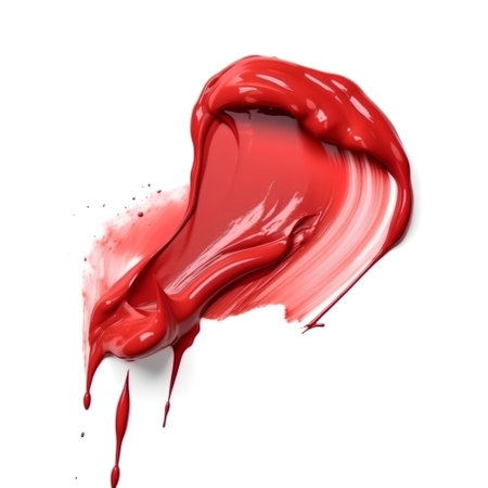 Red paint splashes isolated on white background. Realistic vector illustration.の素材