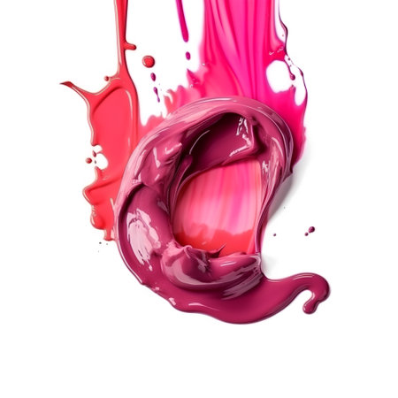 pink paint splashing isolated on white background. 3d renderの素材