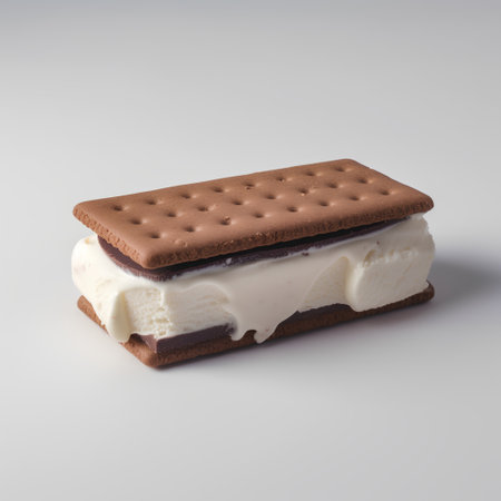 Chocolate ice cream sandwich on a white background. 3d renderingの素材