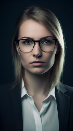 Portrait of a beautiful young business woman in eyeglasses.の素材
