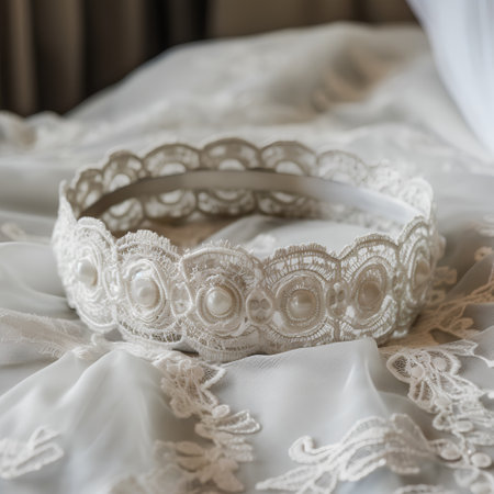 Wedding Bridal Bridal Accessories. Bridal accessories on the bedの素材