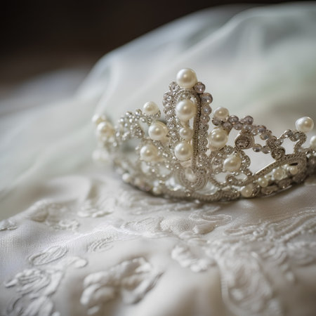 low key image of beautiful queen crown. vintage filtered. selective focusの素材