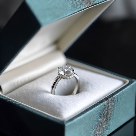 Wedding ring in a gift box. Close-up.の素材